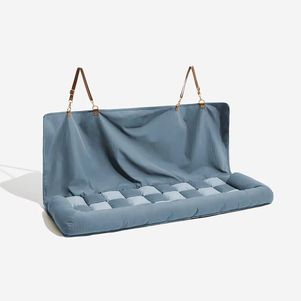 Luxury Faux Leather Dog Car Seat Booster - Double Seat Pet Bed with Safety Buckle