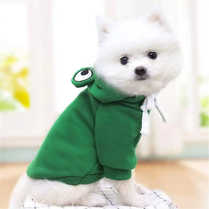 Froggy Fido's Fashion: The Ultimate Pup-kin Spice Hoodie for Halloween Hops!
