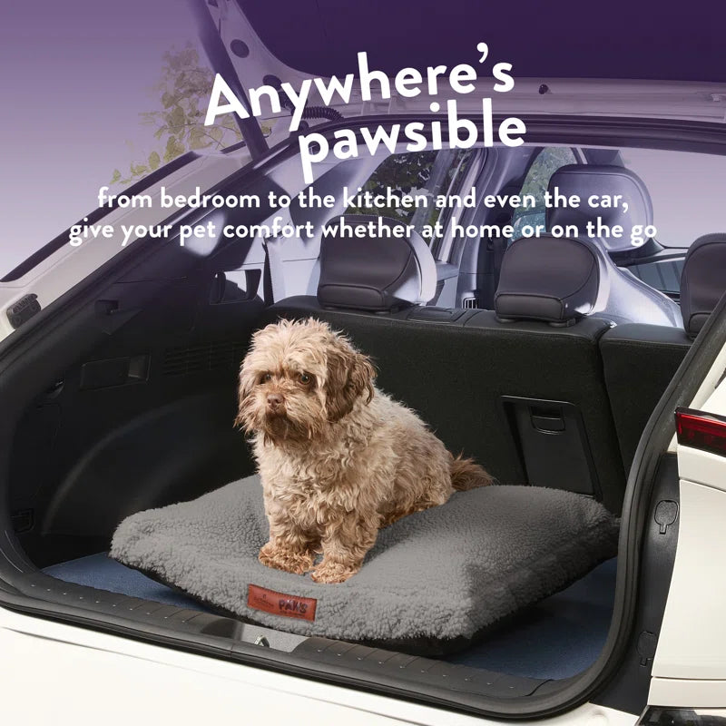 Paws for Slumber Machine Washable Cushioned Sherpa Pet Bed