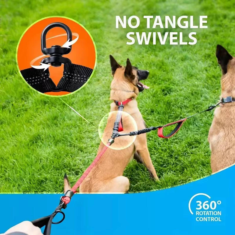 Tangled Tails: The Ultimate Duo Dog Leash for Canine Chaos and Padded Paws!