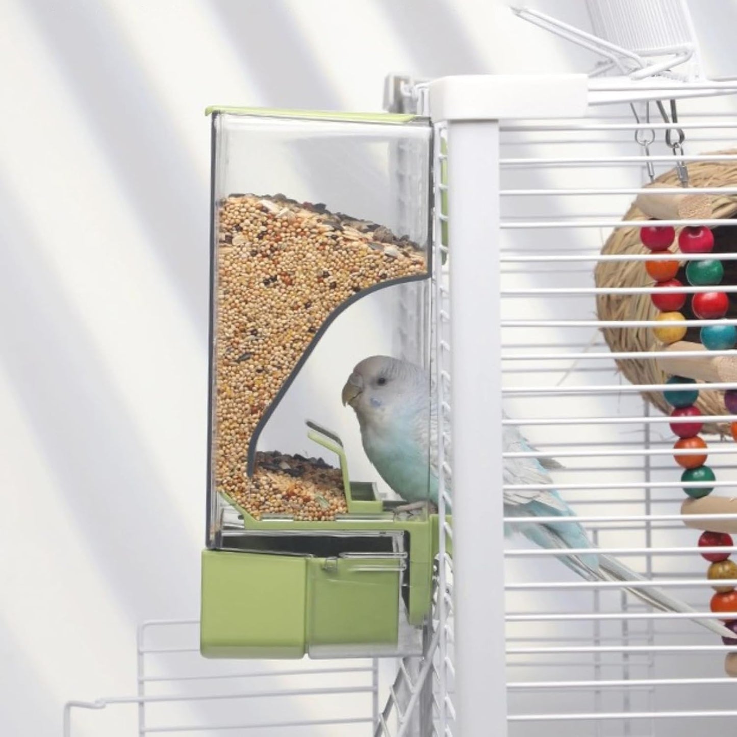 Automatic Bird Feeder, Bird Cage Feeder with Perch
