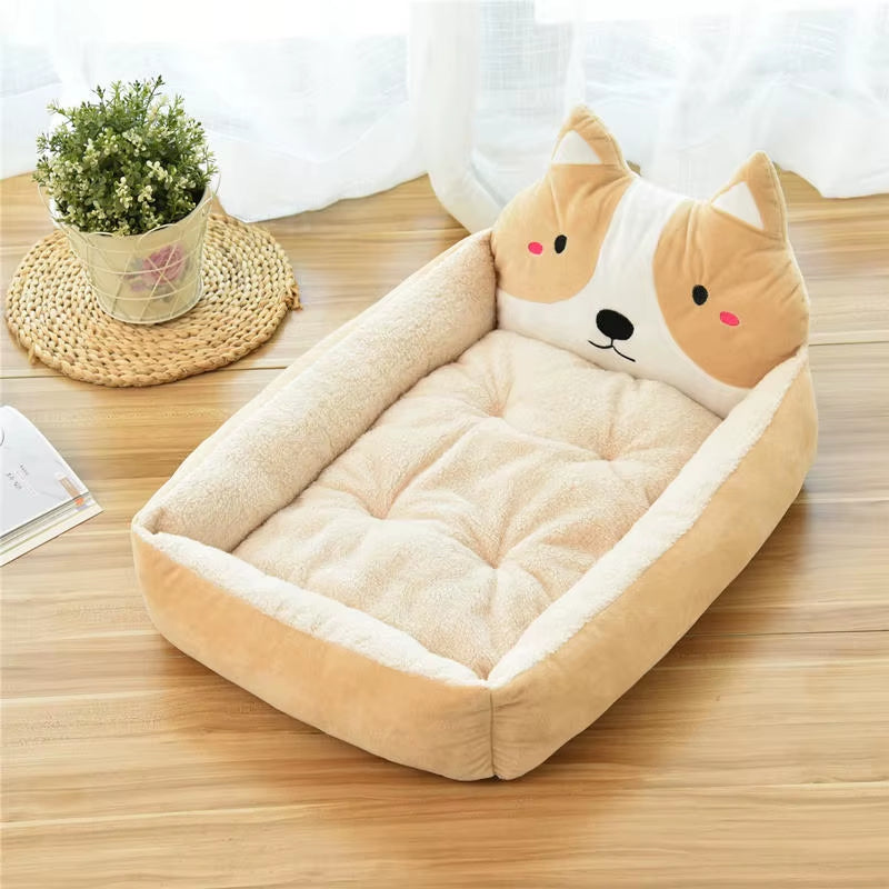 Cute Cartoon Pet Beds for Small Medium or large Dogs. Winter Warm Puppy or Cat Sofa Bed Washable