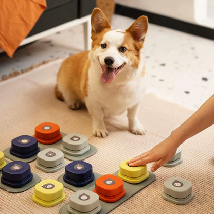 Interactive Dog Communication Button - Easy Vocal Training Toy with Pad & Stickers