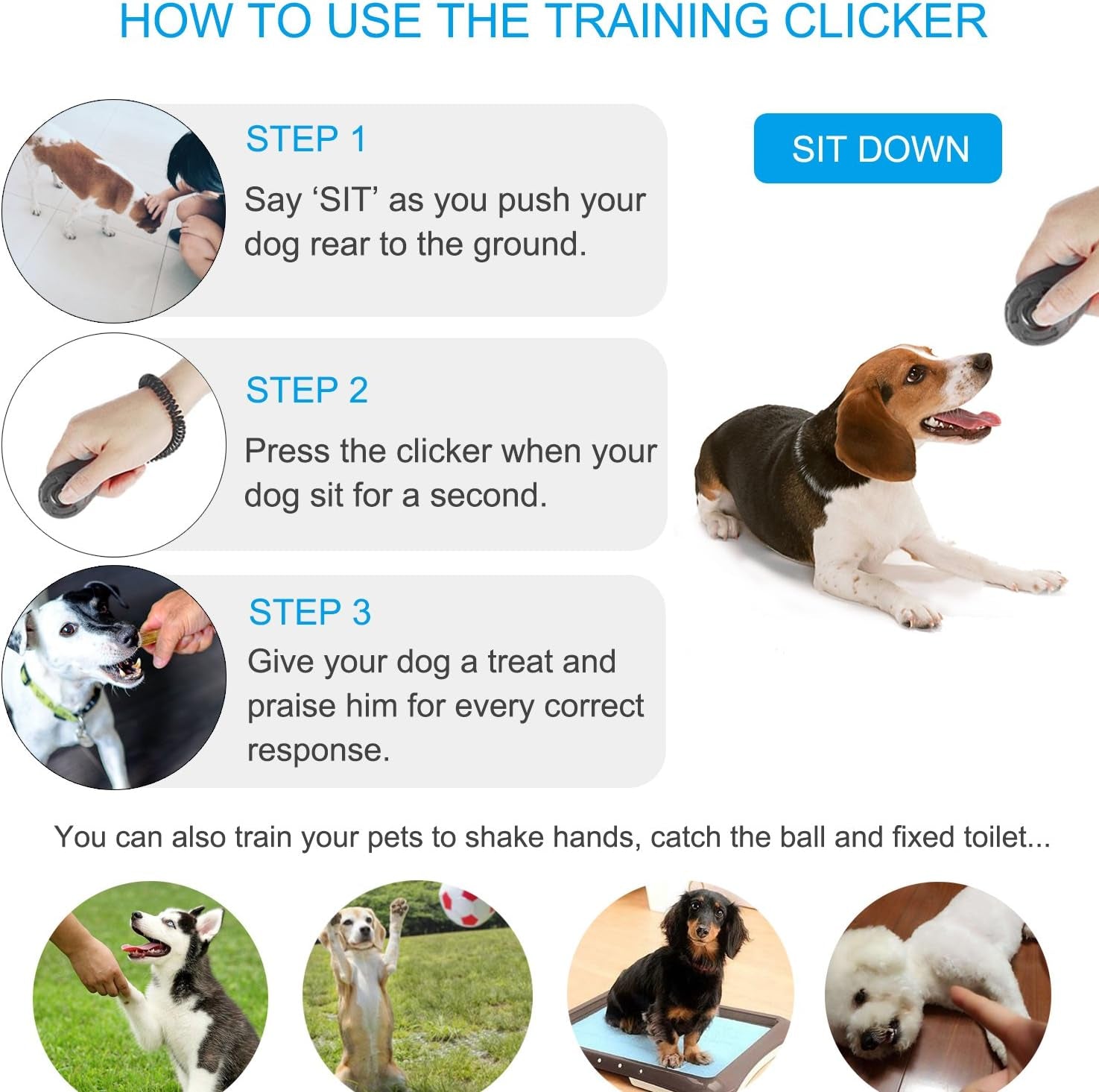 4-Pack Colorful Dog Training Clickers with Wrist Straps - Perfect for Pet Lovers! 🐾✨