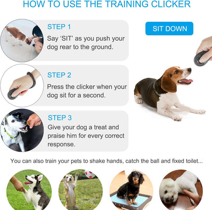 4-Pack Colorful Dog Training Clickers with Wrist Straps - Perfect for Pet Lovers! 🐾✨
