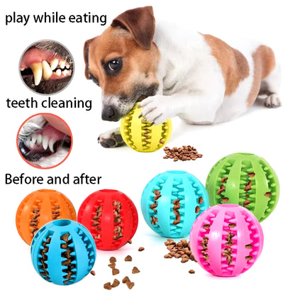 Natural Rubber Pet Dog Toys Dog Chew Toys Tooth Cleaning Treat Ball 