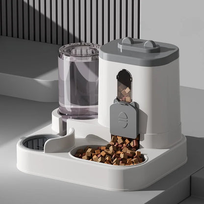 Automatic Feeder with Spill Proof Design with Water Fountain. Pet Food Dispenser for Small, Medium & Large Cats Dogs