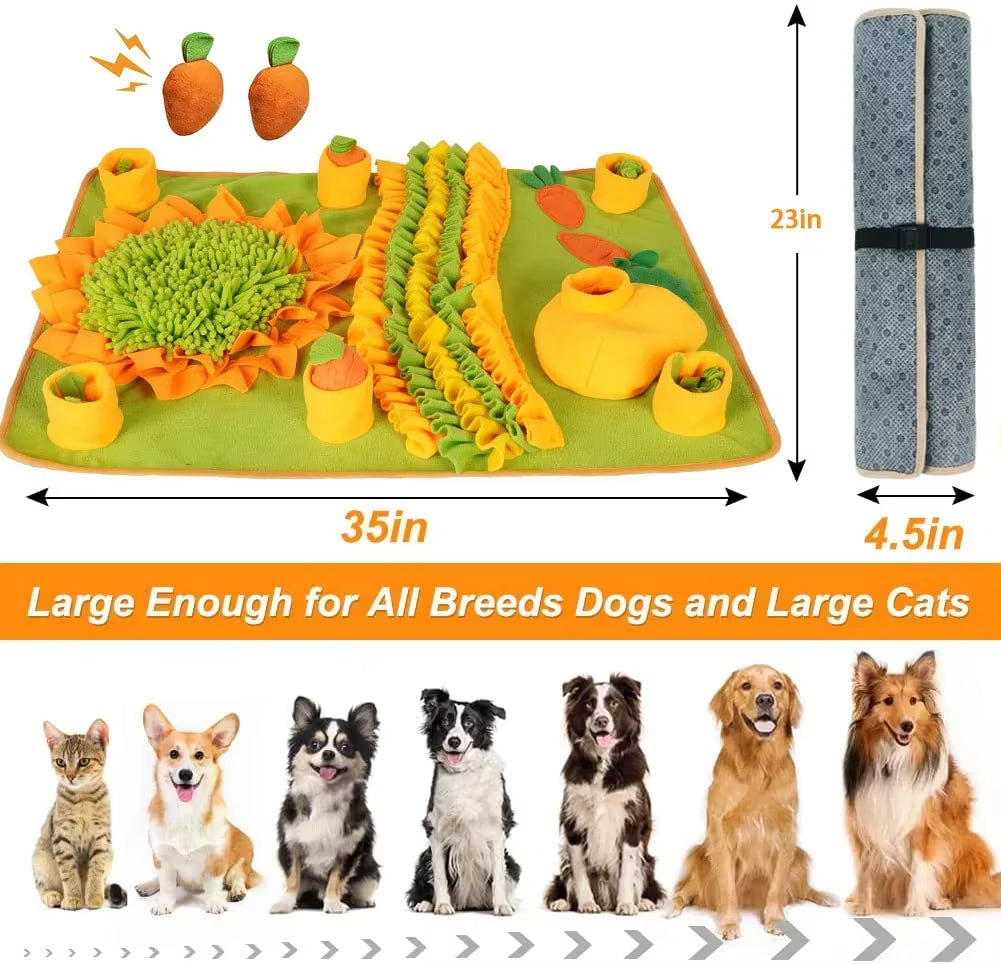 Large Snuffle Mat for Dogs Pet Interactive Training and Stress Relief Sniff Feeding Mat Slow Feeder Dog Treat Mat Dog Toys