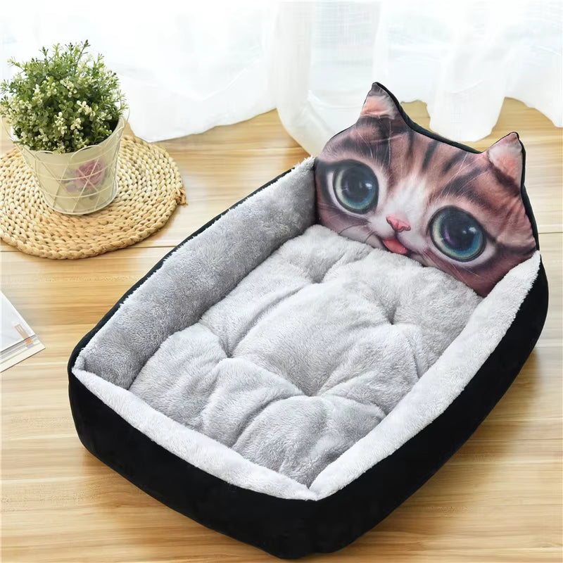 Cute Cartoon Pet Beds for Small Medium or large Dogs. Winter Warm Puppy or Cat Sofa Bed Washable