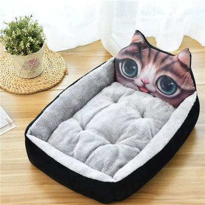 Cute Cartoon Pet Beds for Small Medium or large Dogs. Winter Warm Puppy or Cat Sofa Bed Washable