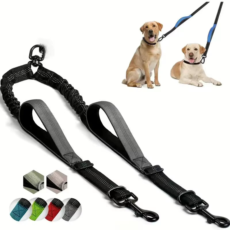 Tangled Tails: The Ultimate Duo Dog Leash for Canine Chaos and Padded Paws!
