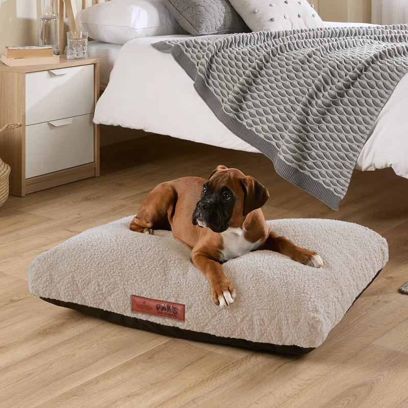 Paws for Slumber Machine Washable Cushioned Sherpa Pet Bed