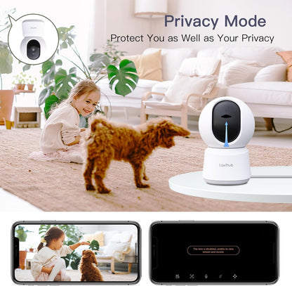  Pet Dog Cameras with App,2K 3MP Indoor Security Camera for Baby Cat Puppy