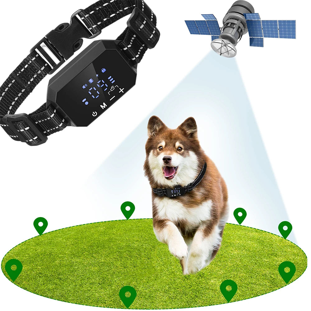 GPS Wireless Dog Containment System with Adjustable Warning Strength and Rechargeable Features, Range 100-3300 Ft