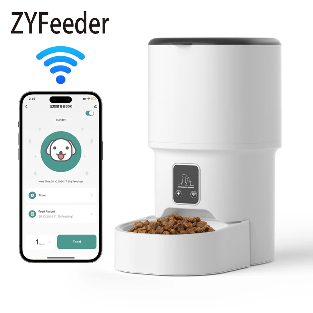 4L WIFI Button Automatic Cat Feeder. 