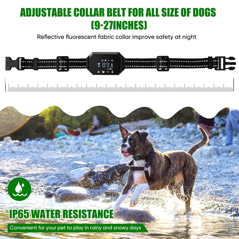 GPS Wireless Dog Containment System with Adjustable Warning Strength and Rechargeable Features, Range 100-3300 Ft