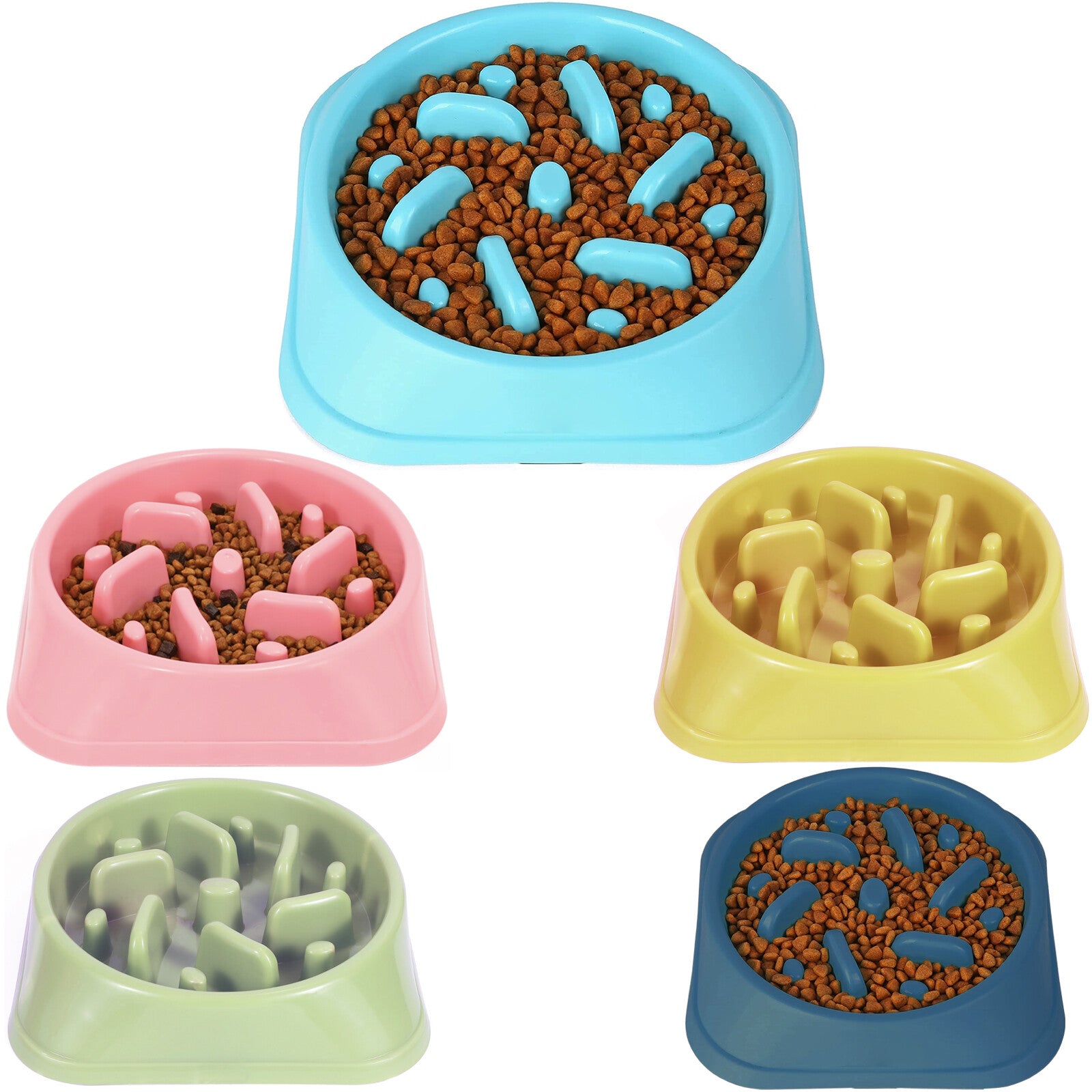 Dog Bowl Slow Feeder Pet Bowl anti Bloating Interactive Feed Dish