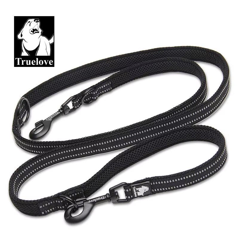 Multi-Functional 7-in-1 Adjustable Hands-Free Dog Leash with Reflective Features for Walking Two Dogs