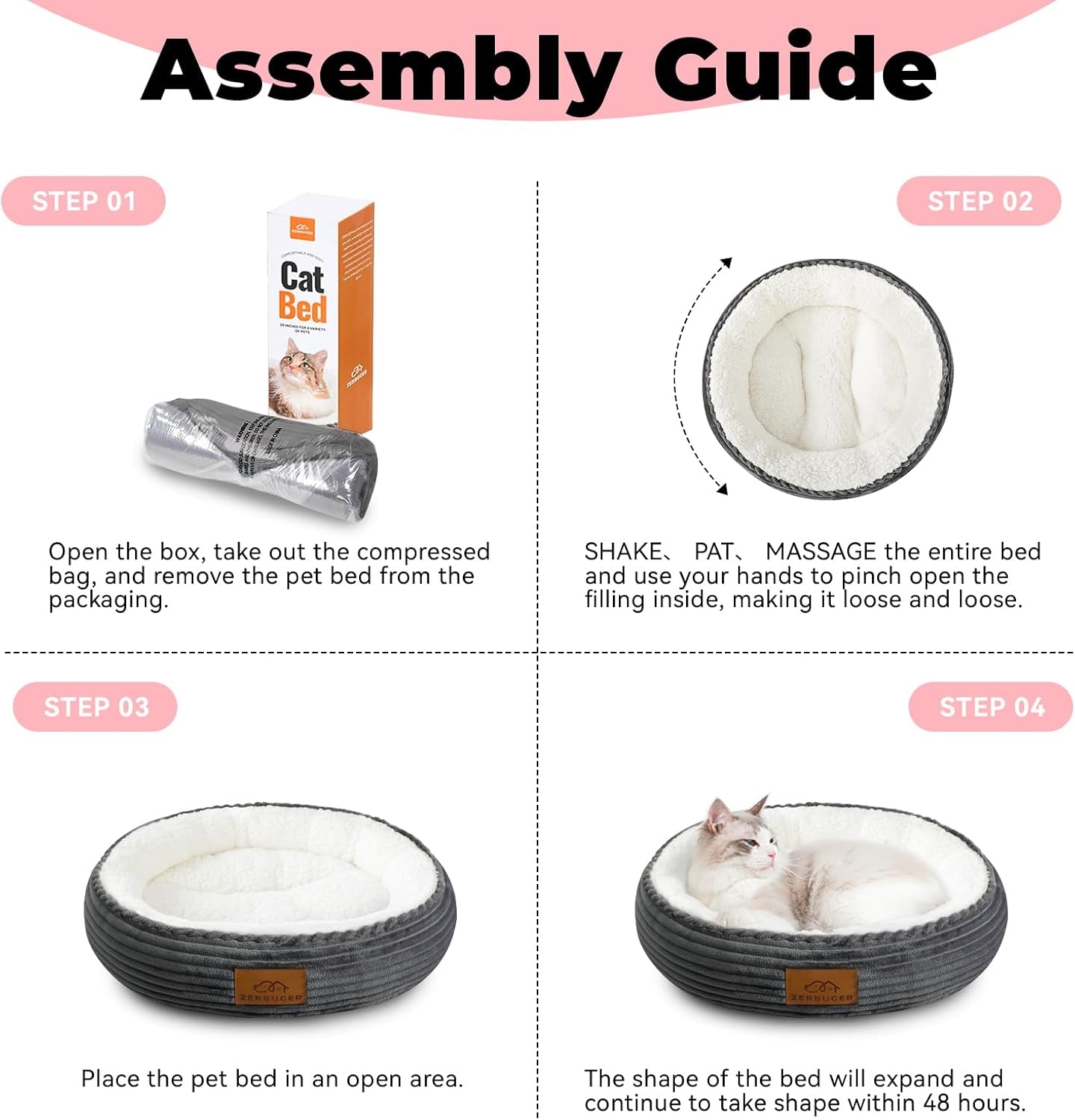 Cozy 20" Cat & Small Dog Bed - Calming Indoor Pet Bed for Ultimate Comfort