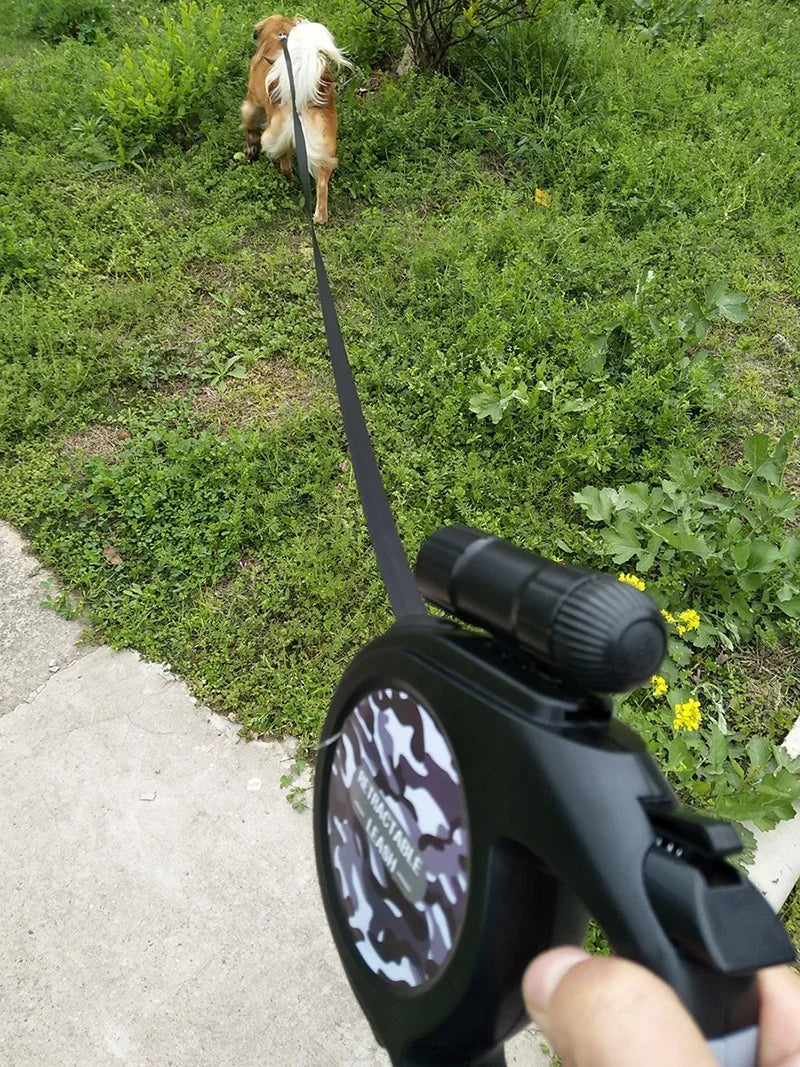 The "I Can't Believe It's Not a Tangle!" Dog Leash with a Flashlight for your Pup's Nighttime Adventures - Perfect for Medium and Large Canines Who Think They're Olympic Sprinters, 8M of Freedom!