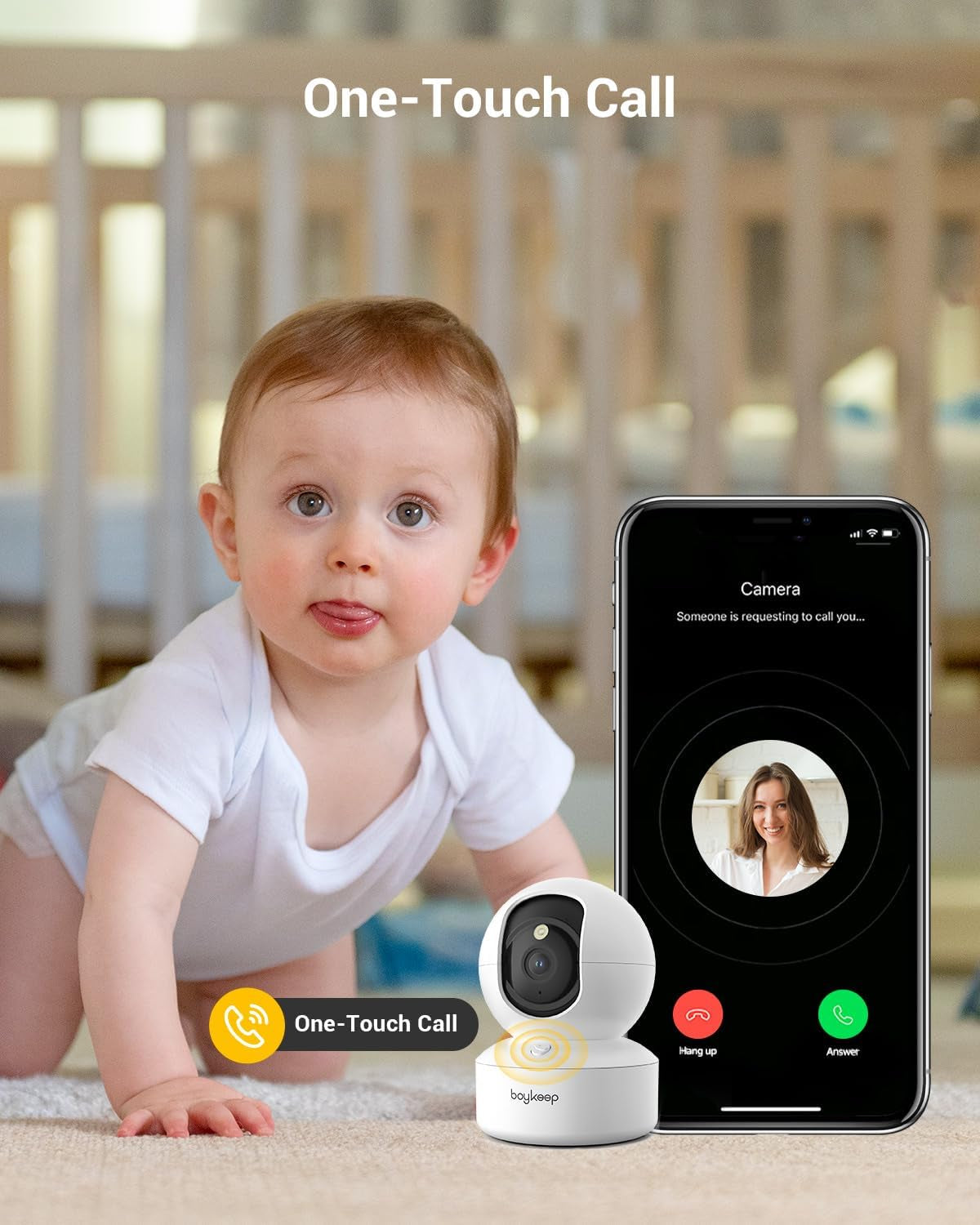 Boykeep Pet Camera, 2K 3MP Dog Camera, 360° Wifi Cameras with APP, Wireless Indo