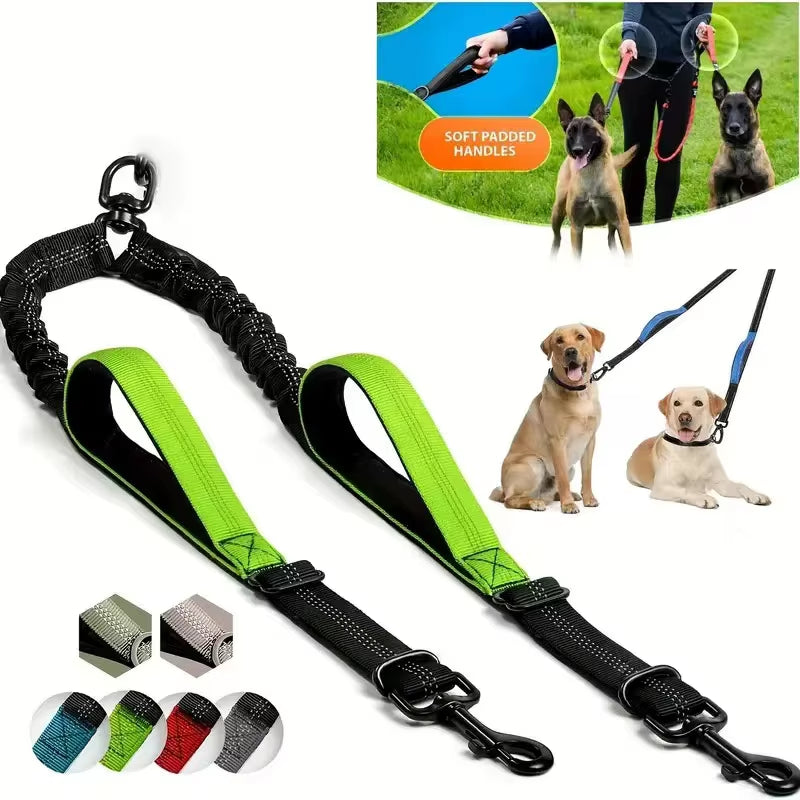 Tangled Tails: The Ultimate Duo Dog Leash for Canine Chaos and Padded Paws!