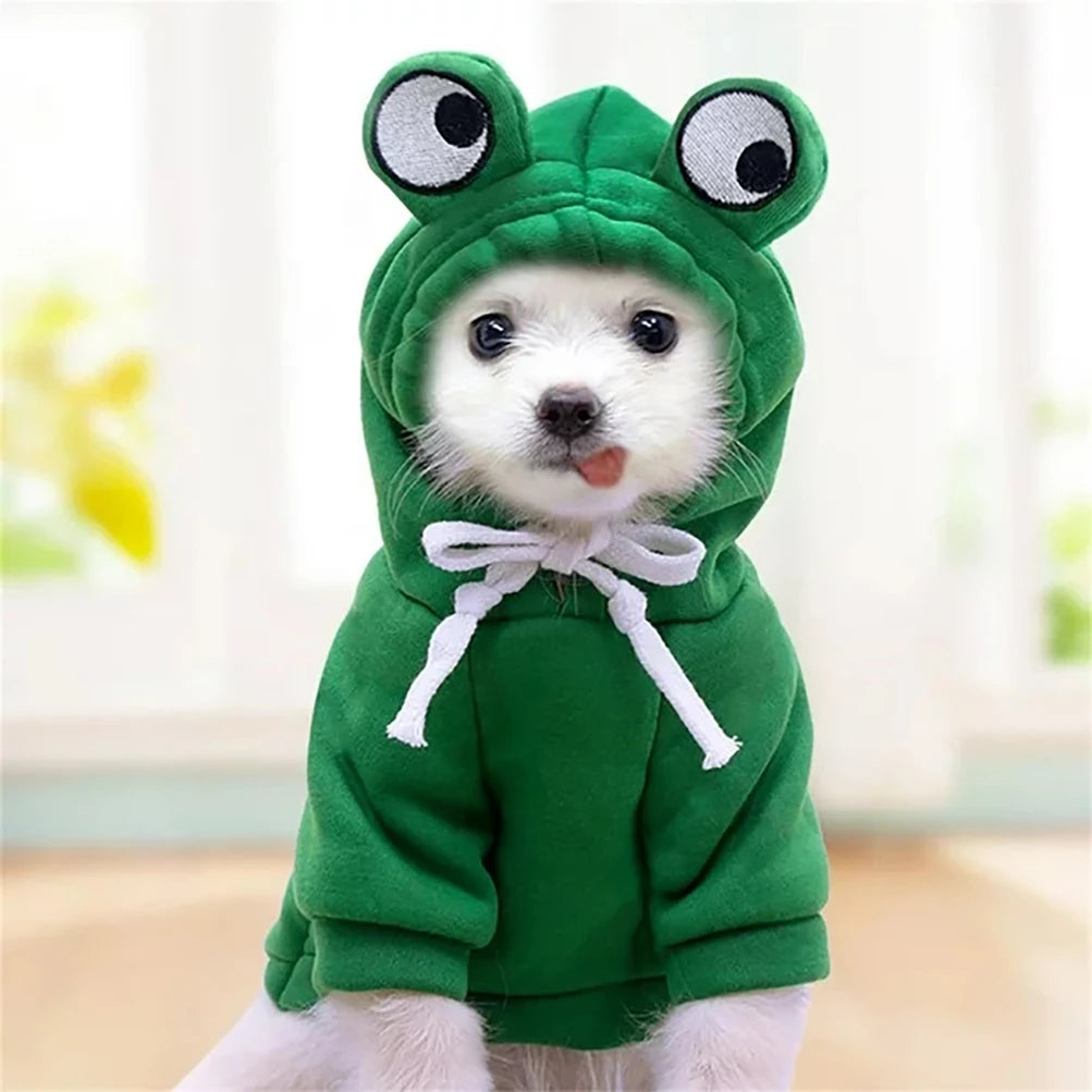 Froggy Fido's Fashion: The Ultimate Pup-kin Spice Hoodie for Halloween Hops!