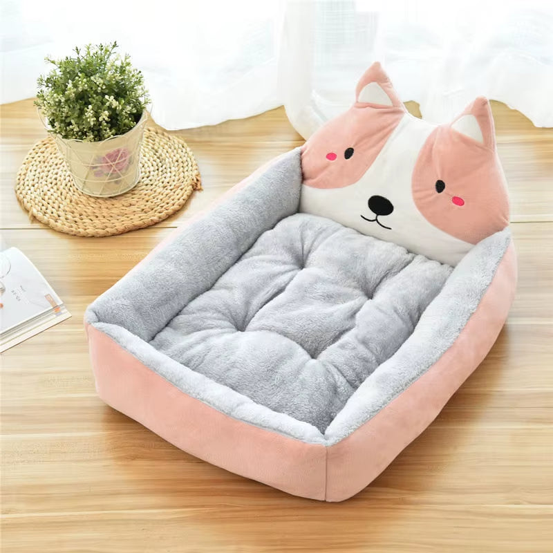 Cute Cartoon Pet Beds for Small Medium or large Dogs. Winter Warm Puppy or Cat Sofa Bed Washable