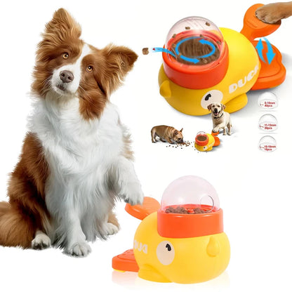 Pet Food Feeder Cartoon Duck Design Pet Snack Puzzle Feeder Anti-Slip Puppy Automatic Dog Cat Food Dispenser Toy