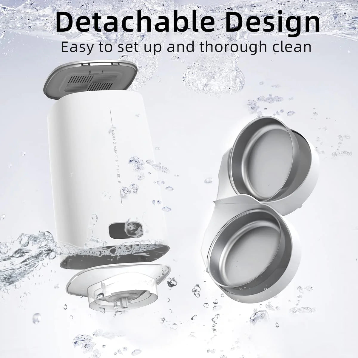  Automatic Cat Feeder. Pet Smart Cat Food Kibble Dispenser, Remote Control Wifi Button Auto Feeder for Cats and dogs