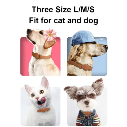 Stylish Leather Pet Collar with Adjustable Fit for Apple Airtag - Keep Your Furry Friends Safe and Trackable! 🐾✨