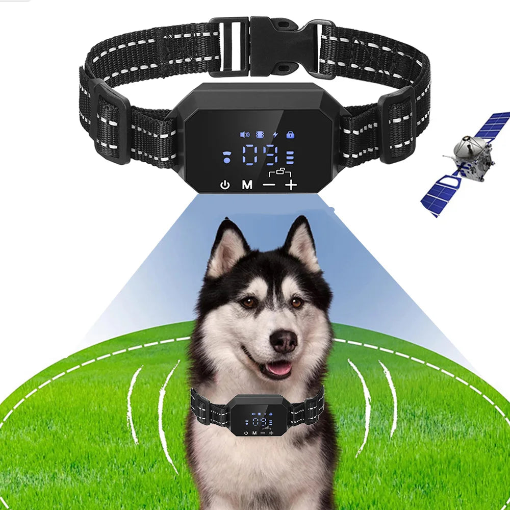 Adjustable GPS Wireless Dog Fence with Shock & Vibration - 100-3300 Ft Range, Rechargeable & Customizable Warning Strength