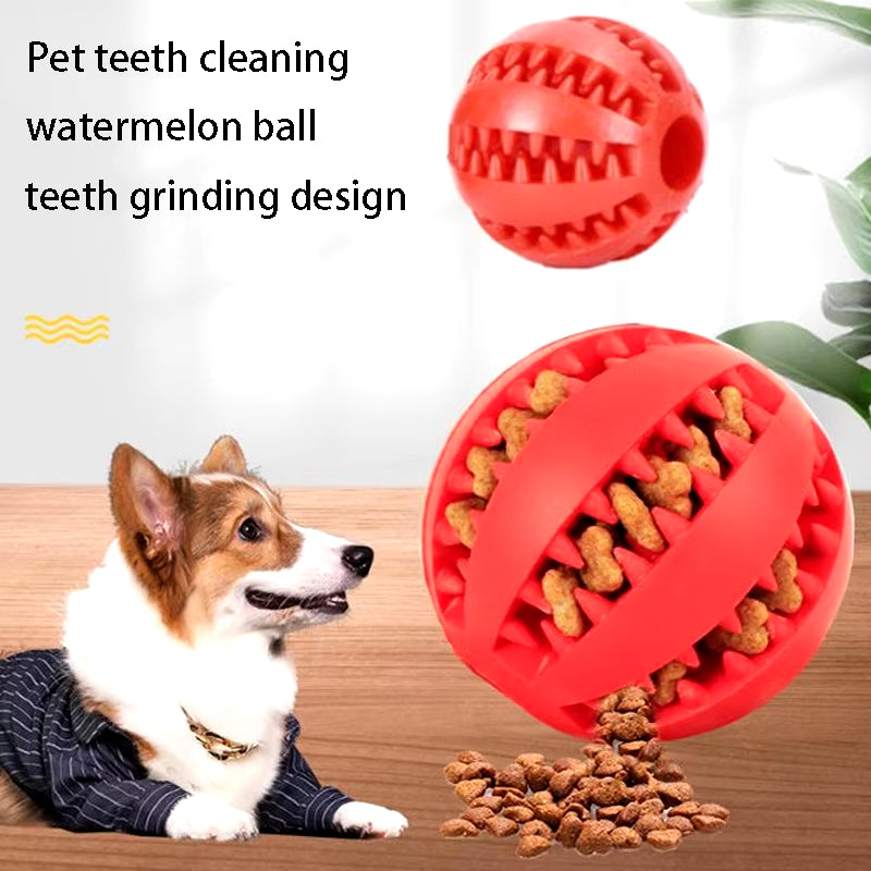 Natural Rubber Pet Dog Toys Dog Chew Toys Tooth Cleaning Treat Ball 