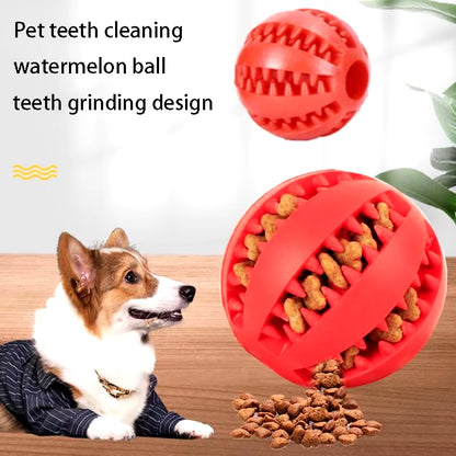 Natural Rubber Pet Dog Toys Dog Chew Toys Tooth Cleaning Treat Ball 