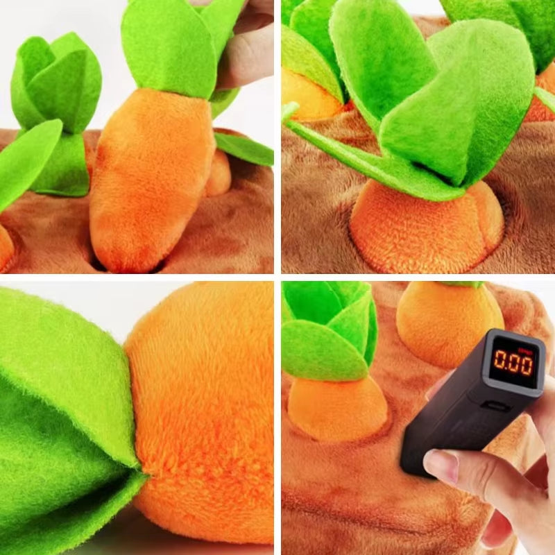 Bite-Resistant Dog Toys Plush Pet Chew Toys for Small Medium Large Dogs Interactive Carrot Pet Toys Funny Puppy Puzzle Toy