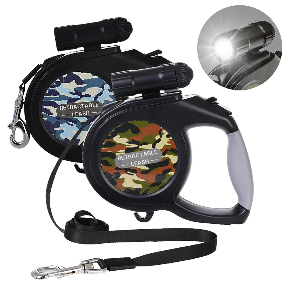 The "I Can't Believe It's Not a Tangle!" Dog Leash with a Flashlight for your Pup's Nighttime Adventures - Perfect for Medium and Large Canines Who Think They're Olympic Sprinters, 8M of Freedom!