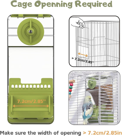 Automatic Bird Feeder, Bird Cage Feeder with Perch