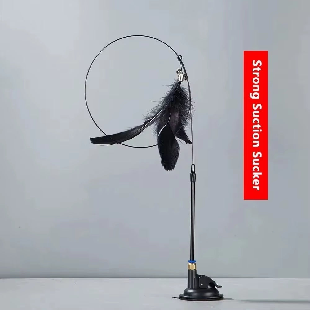 Pet Cat Toys Cute Funny Rainbow Strips Stick Cat Teaser 