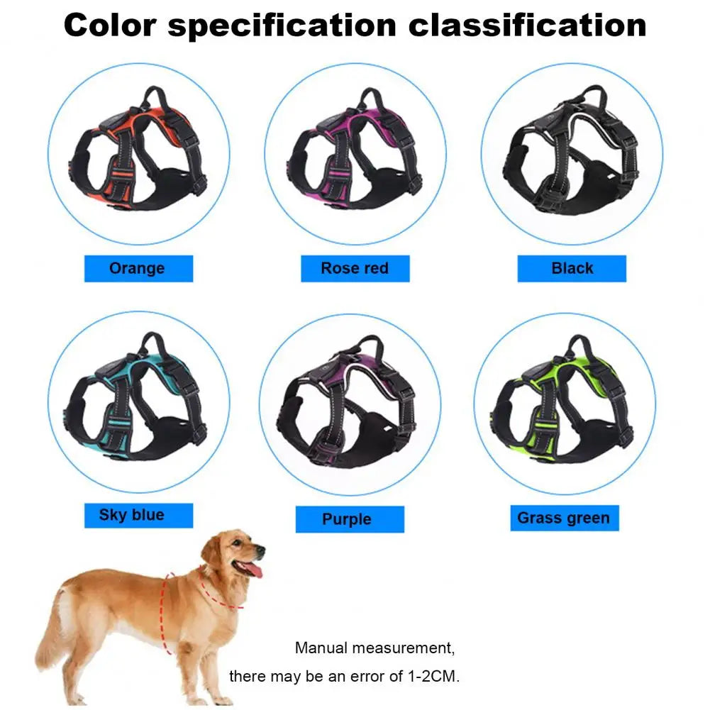 Glow in the Dark Adjustable LED Dog Harness - Rechargeable Vest for Safe Night Walks with Small to Medium Dogs