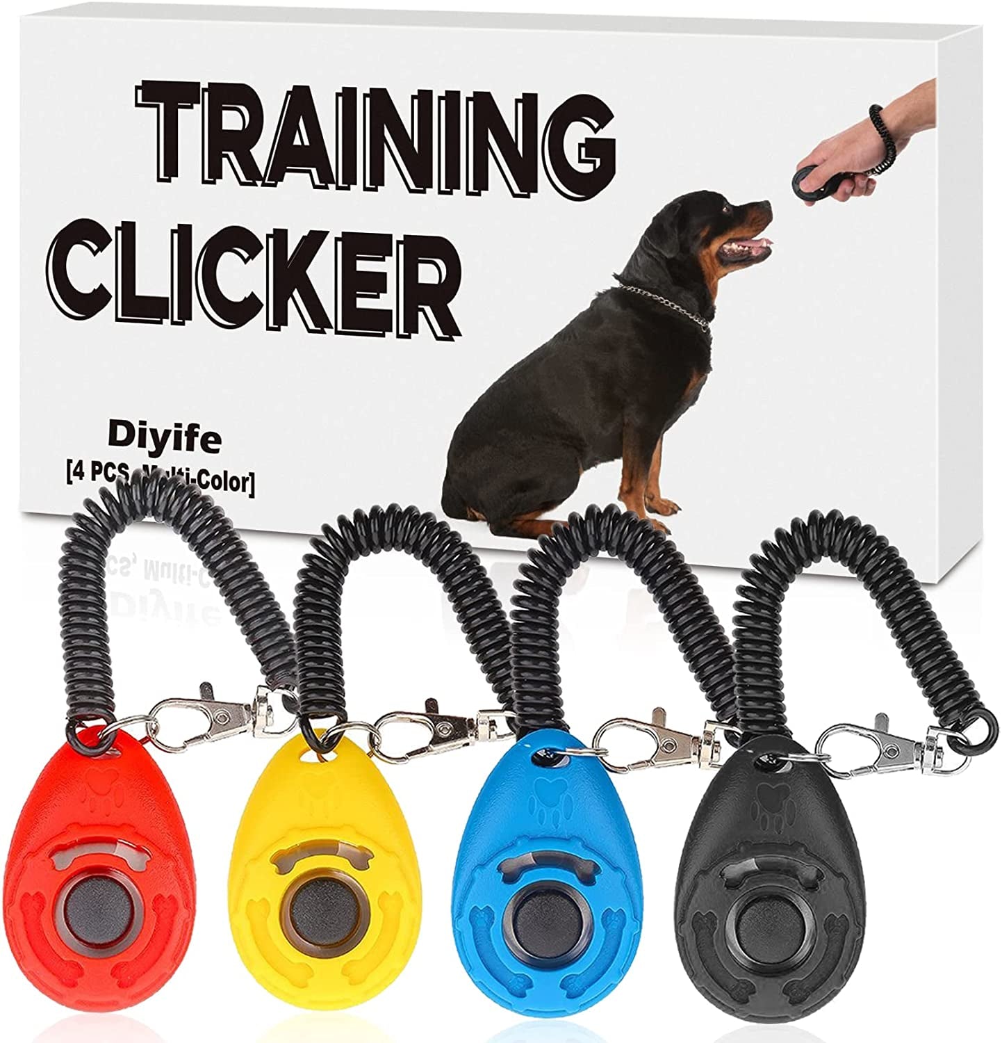4-Pack Colorful Dog Training Clickers with Wrist Straps - Perfect for Pet Lovers! 🐾✨