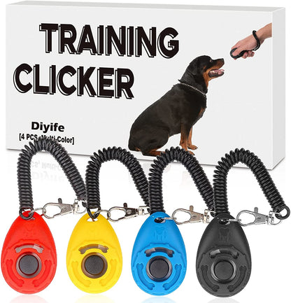 4-Pack Colorful Dog Training Clickers with Wrist Straps - Perfect for Pet Lovers! 🐾✨
