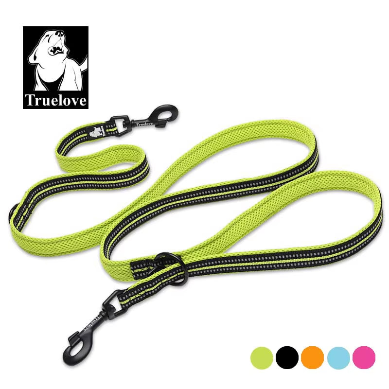 Multi-Functional 7-in-1 Adjustable Hands-Free Dog Leash with Reflective Features for Walking Two Dogs