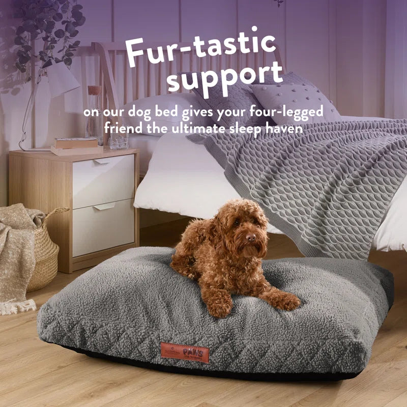Paws for Slumber Machine Washable Cushioned Sherpa Pet Bed