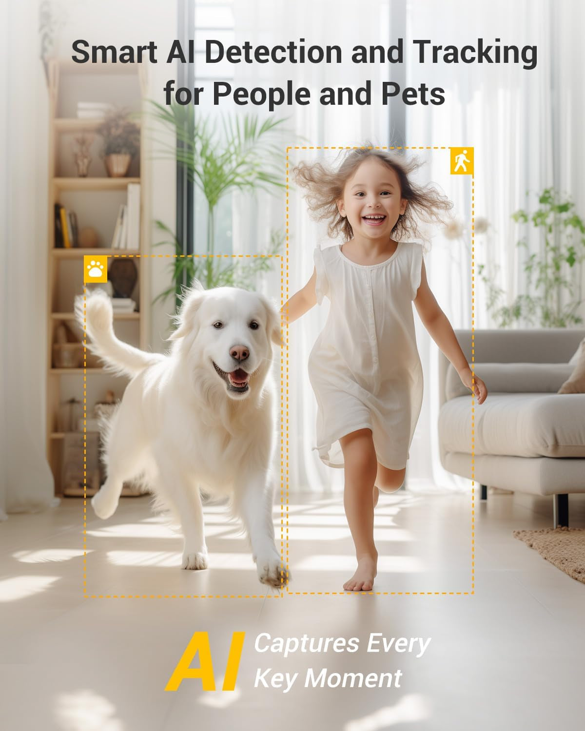 Boykeep Pet Camera, 2K 3MP Dog Camera, 360° Wifi Cameras with APP, Wireless Indo