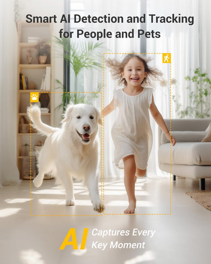 Boykeep Pet Camera, 2K 3MP Dog Camera, 360° Wifi Cameras with APP, Wireless Indo
