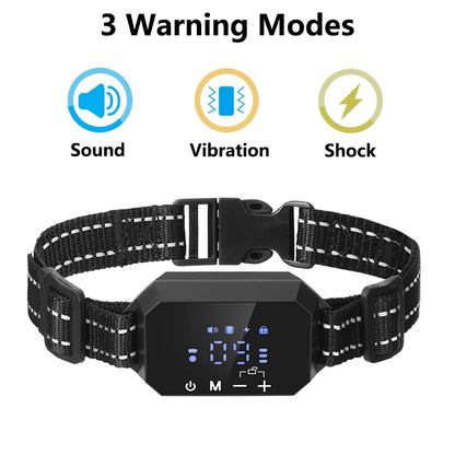 GPS Wireless Dog Containment System with Adjustable Warning Strength and Rechargeable Features, Range 100-3300 Ft