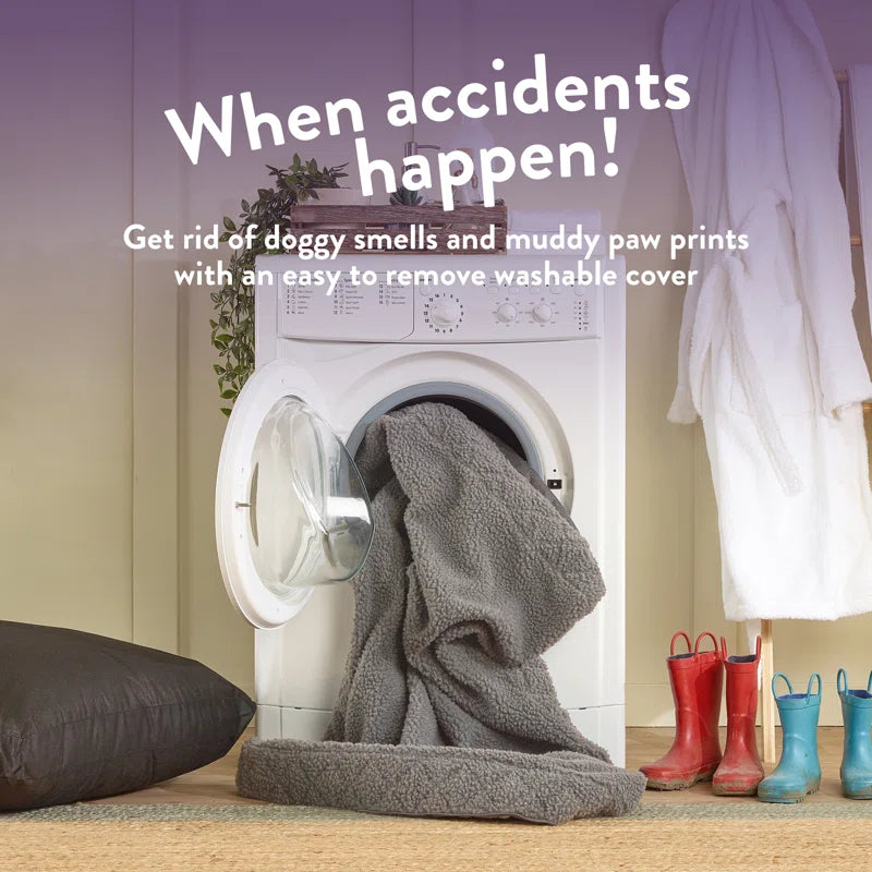 Paws for Slumber Machine Washable Cushioned Sherpa Pet Bed