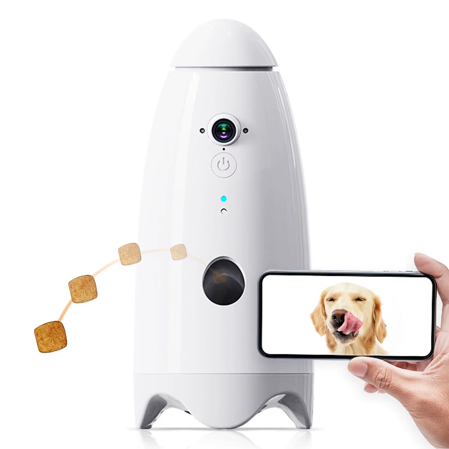 Smart 1080P Dog Camera 180° View with Treat Dispenser - Interactive Pet Feeder and Monitoring System Designed for Dogs