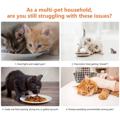 Smart Pet Feeder Sensor Recognition Automatic Cat Feeder with WIFI App Control Accurate Pet Food Dispenser Anti-Snatch Feeder