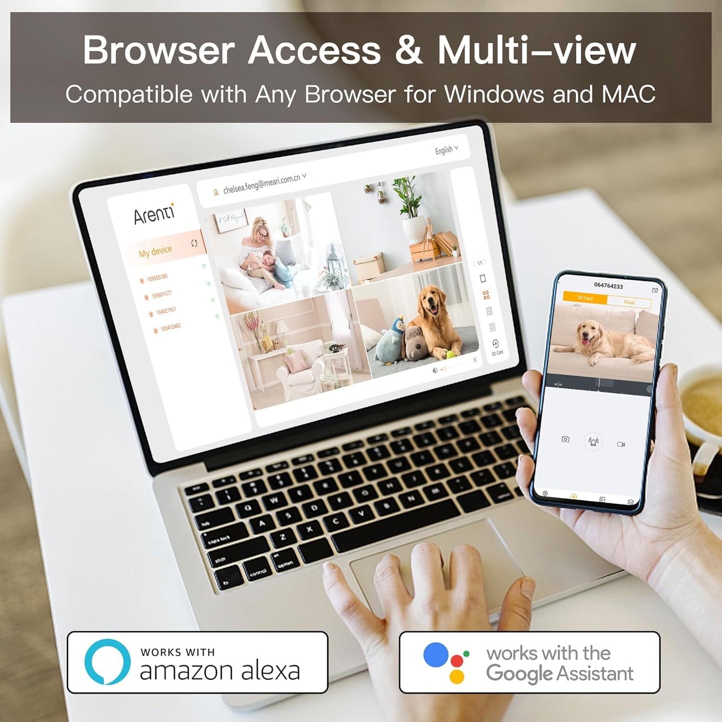  Pet Dog Cameras with App,2K 3MP Indoor Security Camera for Baby Cat Puppy